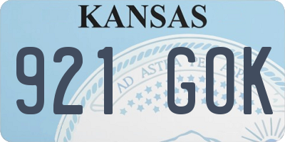 KS license plate 921GOK