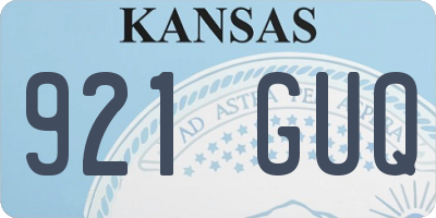 KS license plate 921GUQ