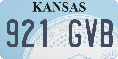 KS license plate 921GVB