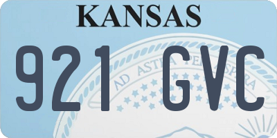 KS license plate 921GVC