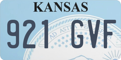 KS license plate 921GVF