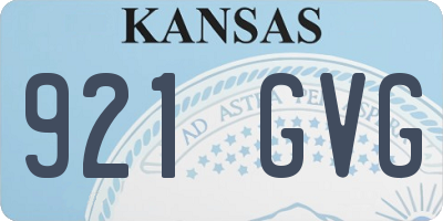 KS license plate 921GVG