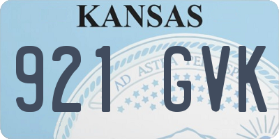 KS license plate 921GVK