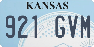 KS license plate 921GVM