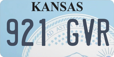 KS license plate 921GVR