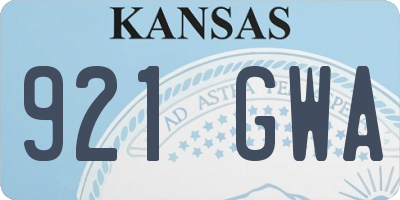 KS license plate 921GWA