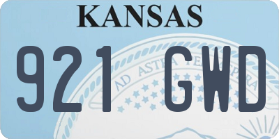 KS license plate 921GWD