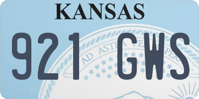 KS license plate 921GWS
