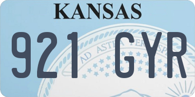 KS license plate 921GYR