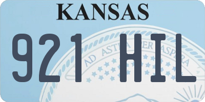 KS license plate 921HIL