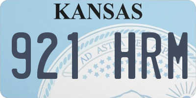 KS license plate 921HRM