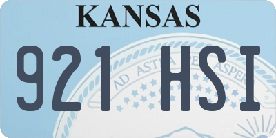 KS license plate 921HSI