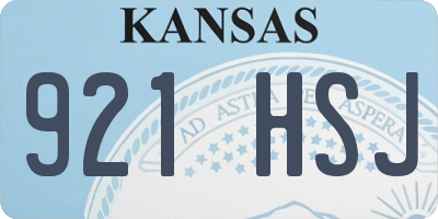 KS license plate 921HSJ