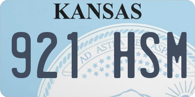 KS license plate 921HSM