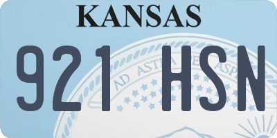 KS license plate 921HSN