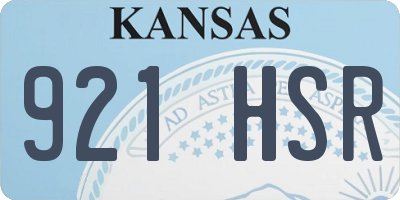 KS license plate 921HSR