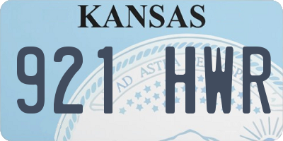 KS license plate 921HWR