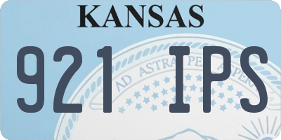 KS license plate 921IPS
