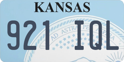 KS license plate 921IQL