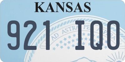 KS license plate 921IQO