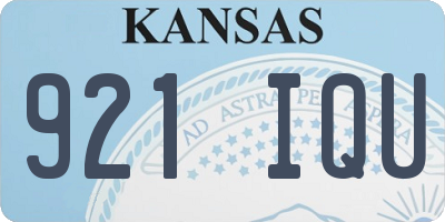 KS license plate 921IQU