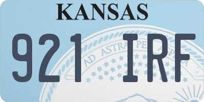 KS license plate 921IRF