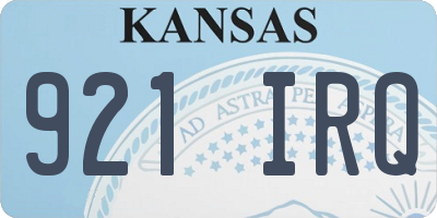 KS license plate 921IRQ