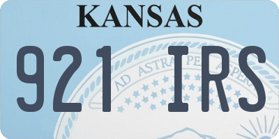 KS license plate 921IRS