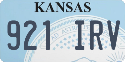 KS license plate 921IRV