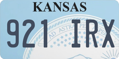 KS license plate 921IRX