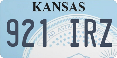 KS license plate 921IRZ