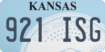 KS license plate 921ISG