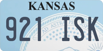 KS license plate 921ISK