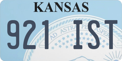 KS license plate 921IST