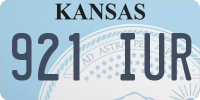 KS license plate 921IUR