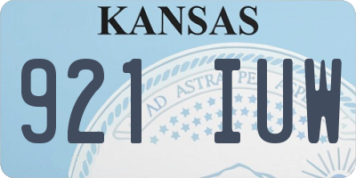 KS license plate 921IUW