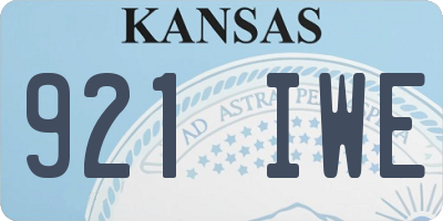 KS license plate 921IWE