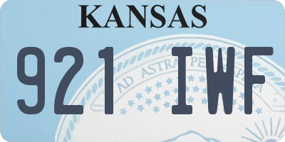 KS license plate 921IWF