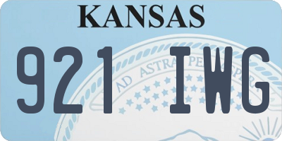 KS license plate 921IWG