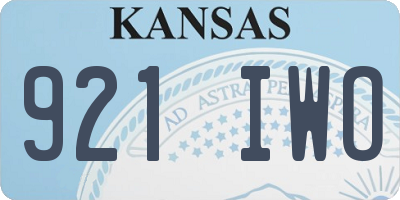 KS license plate 921IWO