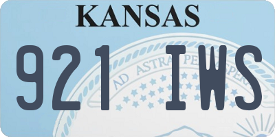 KS license plate 921IWS