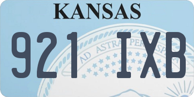 KS license plate 921IXB