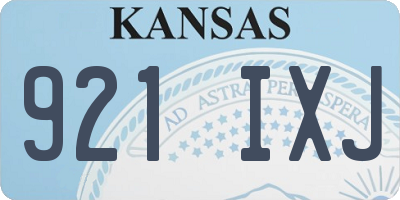 KS license plate 921IXJ