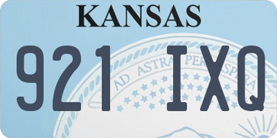 KS license plate 921IXQ