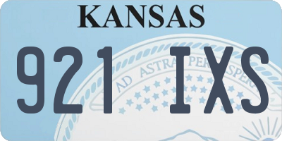 KS license plate 921IXS