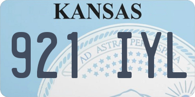 KS license plate 921IYL