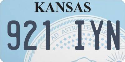 KS license plate 921IYN