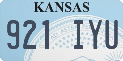 KS license plate 921IYU