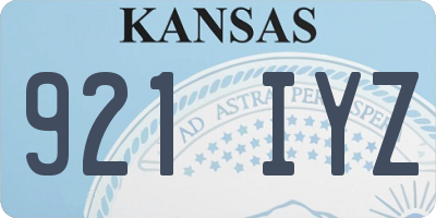 KS license plate 921IYZ
