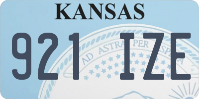 KS license plate 921IZE